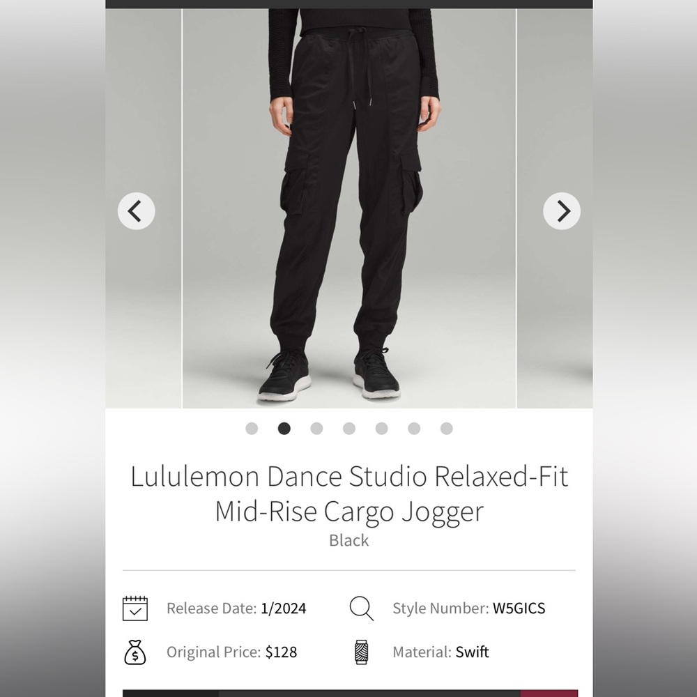 Women’s Lulu dance studio cargo pants